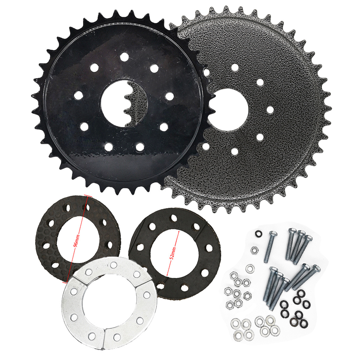 New 36T 44 Tooth Rear Drive Sprocket Engine Set Mount Pads Kit Fit 49cc 66cc 80cc Motorised Bicycle Bike Rear Drive Sprocket