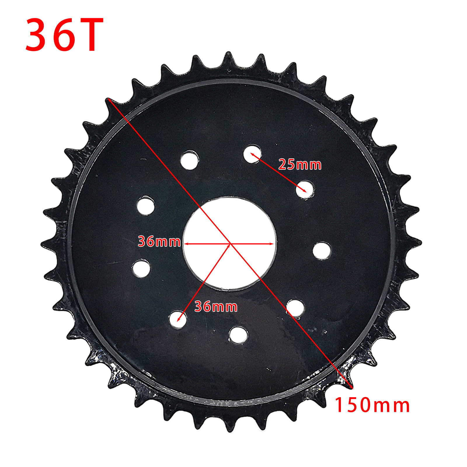 New 36T 44 Tooth Rear Drive Sprocket Engine Set Mount Pads Kit Fit 49cc 66cc 80cc Motorised Bicycle Bike Rear Drive Sprocket