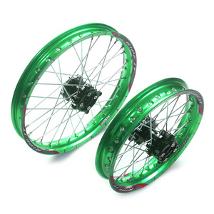 Motorcycle Accessories Alumnim Alloy Front 1.60-17" Rear 1.85-14" Tyres Tires Wheel Rims With 12mm/15mm Hub 32 Spokes Cover