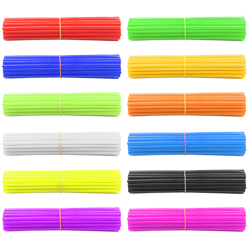 36Pcs Bike Motorcycle Wheel Spoked Protector Skin Covers Pipe For Motocross Bicycle Bike Cool Accessories 9 Colors 24CM/17CM