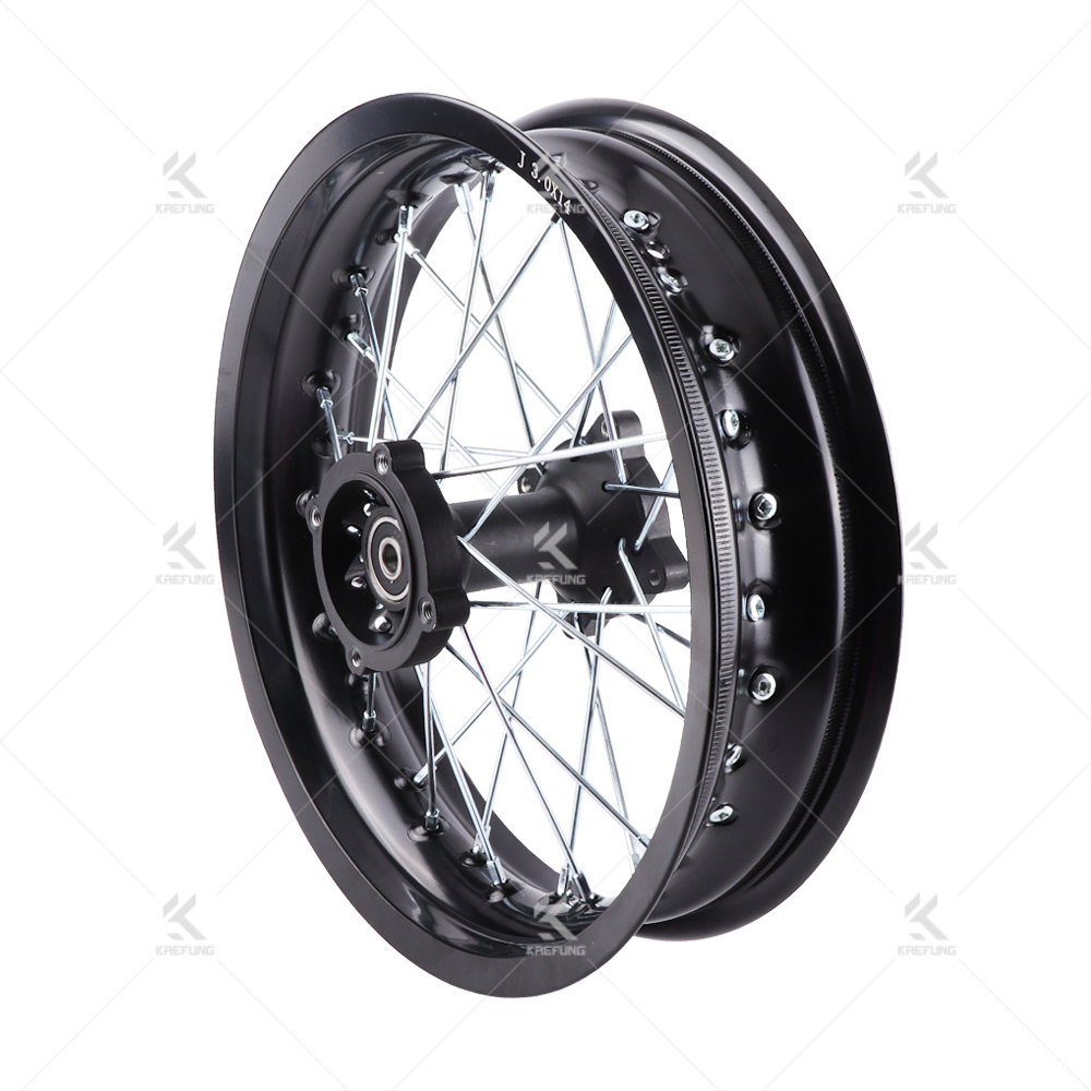 14 Inch Front Rear Wheels Set 2.50-14 3.00-14 Alloy Rim For KAYO BSE Apollo Xmotos Racing Supermoto Dirt Pit bike Off Road