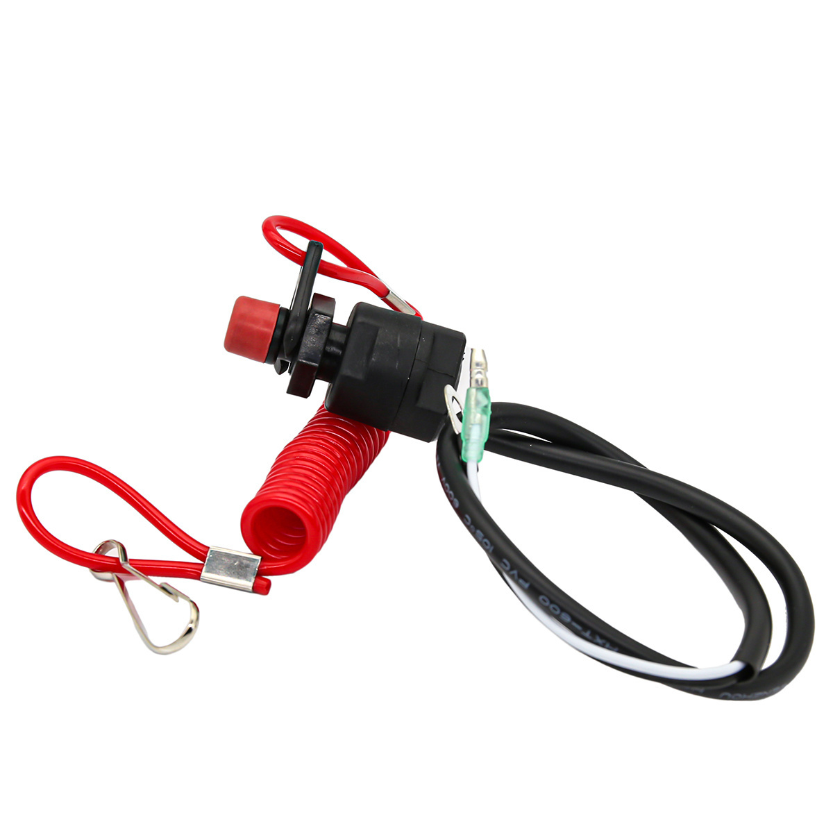 New 2.8x5.5cm Plastic Outboard Ignition Cut Off Boat Motor Emergency Kill Stop Switch Black With Safety Tether Lanyard