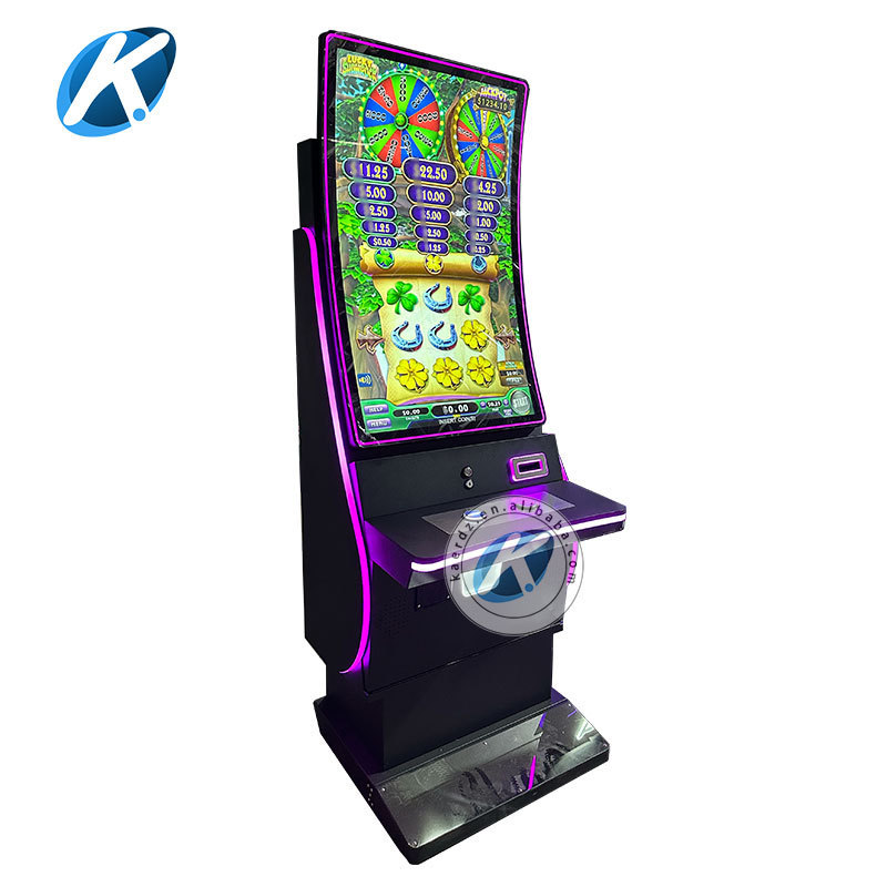 Customized Skill Game Machine 43 Inch Curved Touch Screen Vertical Arcade Cabinet Power Link