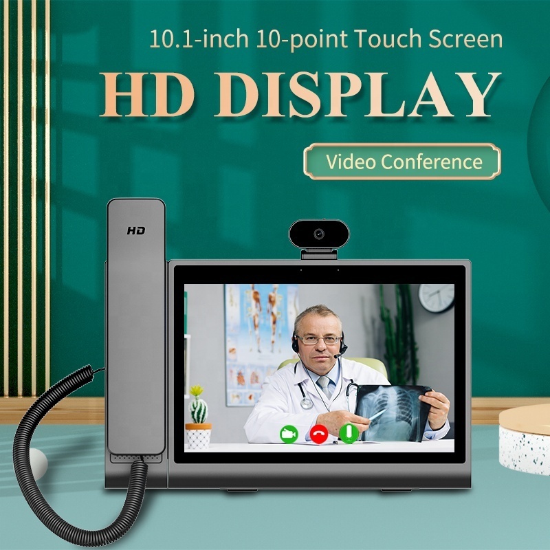 HD Voice Removable Camera Conference WiFi Terminal Touch Screen Bluetooth SIP IP Video Android Desktop Phones