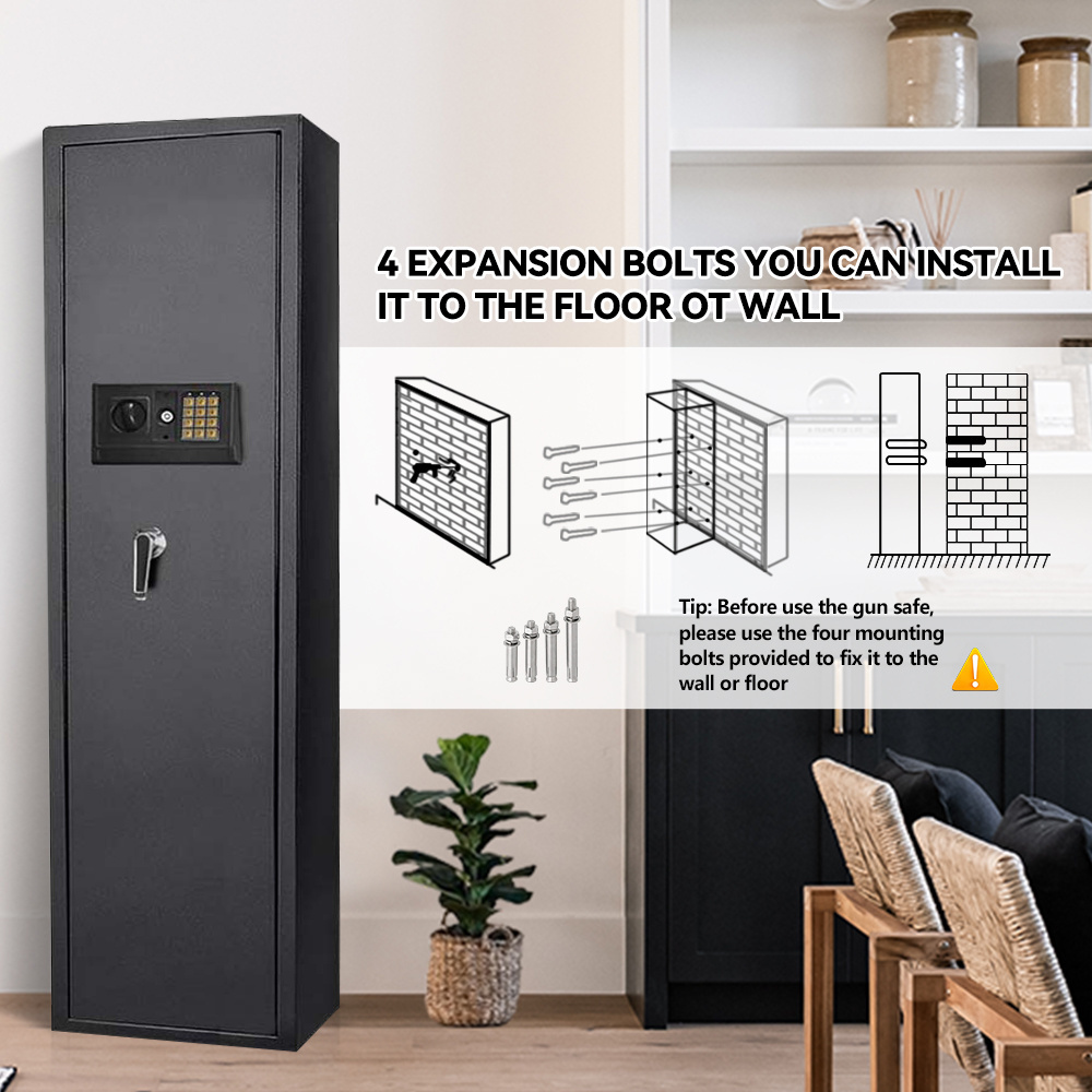 Custom Free Sample Gun Safe Cabinet Box Vertical Weapon Safe Metal Gun Cabinets