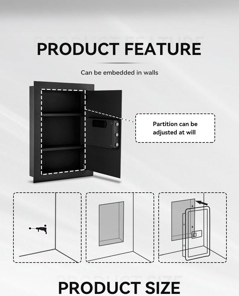 Electronic Security Home Hotel Digital Lock Safe Box Hidden Wall Safe Furniture Money Storage Safe Box