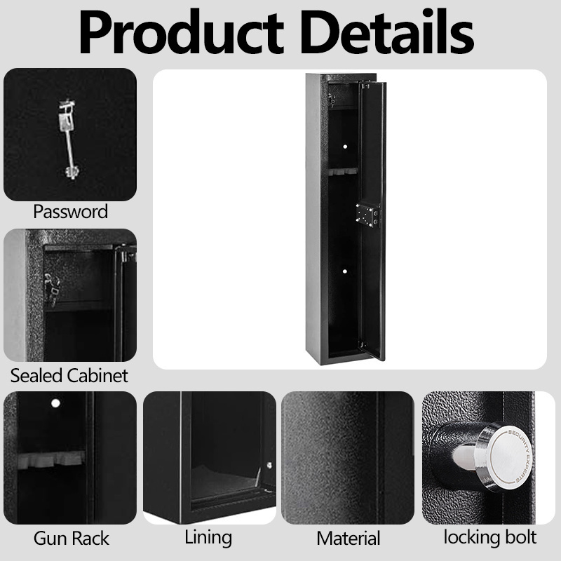 Factory Manufacturer Kaer Custom Gun Safe Cabinet Wholesale Home Treadlock Long Gun Safe Box