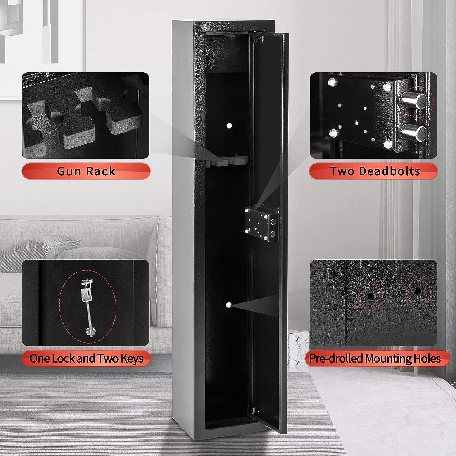 Wholesale Modern Gun Safes Cabinet Gun Safe Furniture Steel High Quality Treadlock Gun Safe With Key