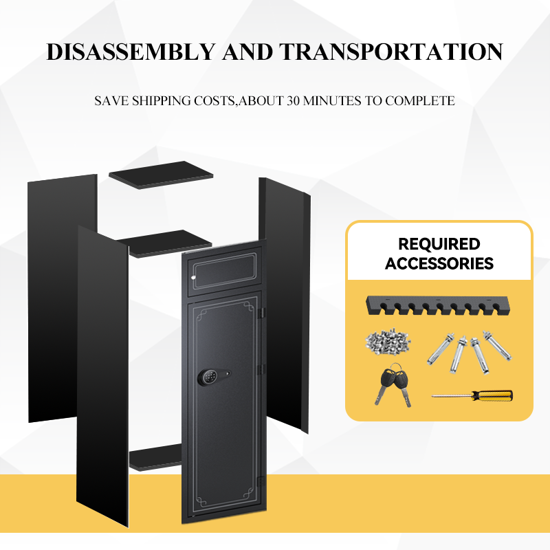 Storage 10-12 Guns Custom Steel Assemble Big Large Gun Safe Box ,Metal Long Gun Safe Home Defense ,Modular Gun Safe With Shelves