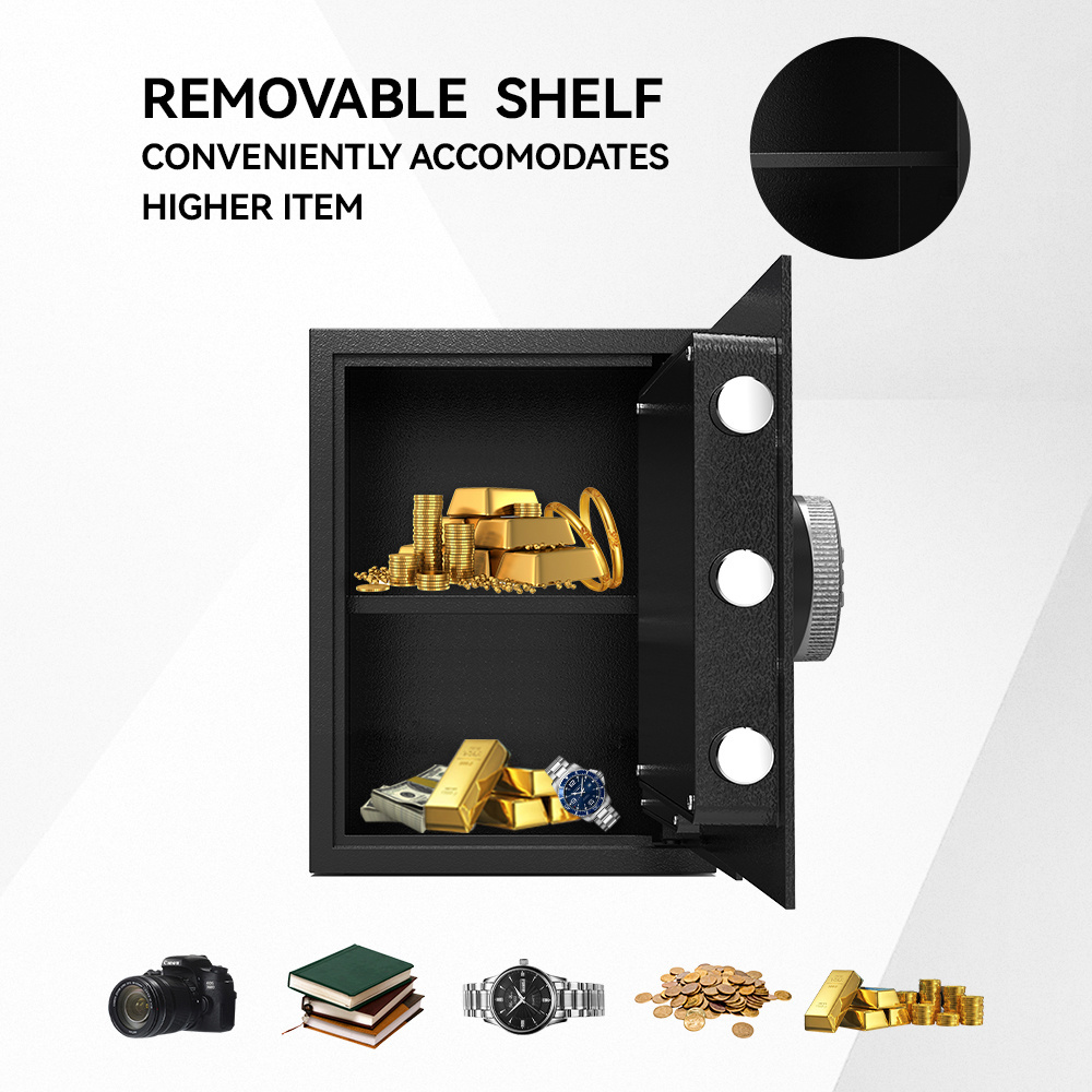 Safe Deposit Box Money Storage Electronic Safe Locker Home Anti-Theft Metal Safe Box With Key Lock