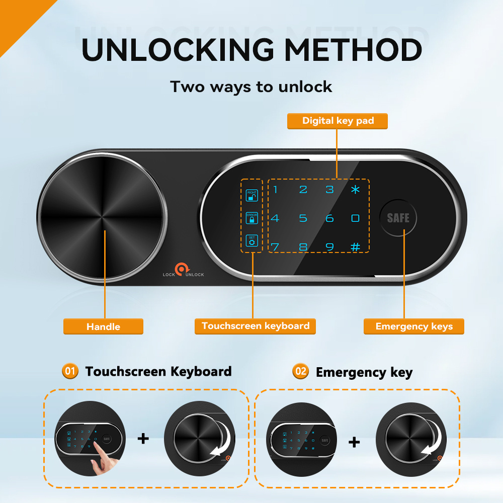 Safe Deposit Box Money Storage Electronic Safe Locker Home Anti-Theft Metal Safe Box With Key Lock