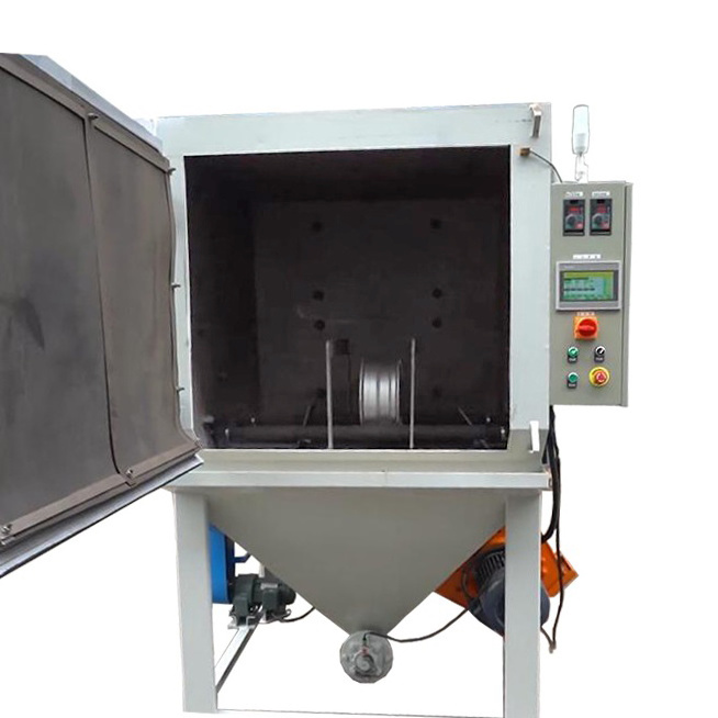 Airless steel wheel shot blasting machine with turbine