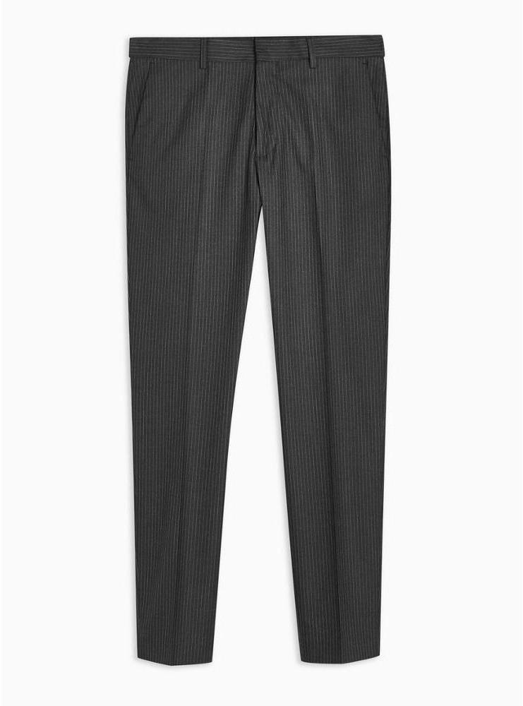 Black Pinstripe Slim Pants men stylish formal latest style men dress business pants men