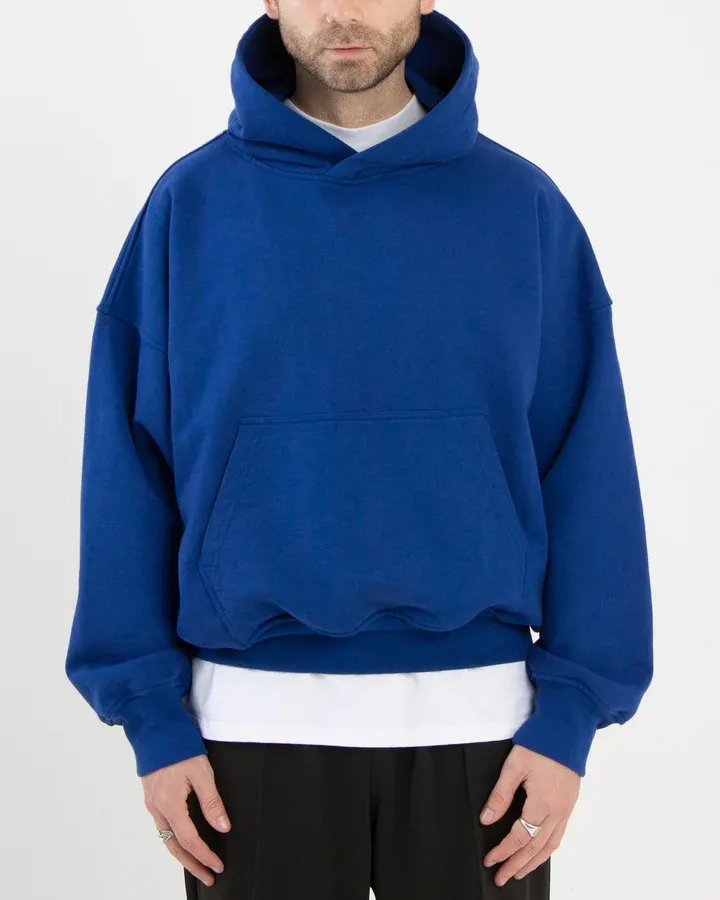 wholesale clothing manufacturers 100% cotton french terry No String Oversized hoodie Custom Logo mens Heavyweight Cropped Hoodie