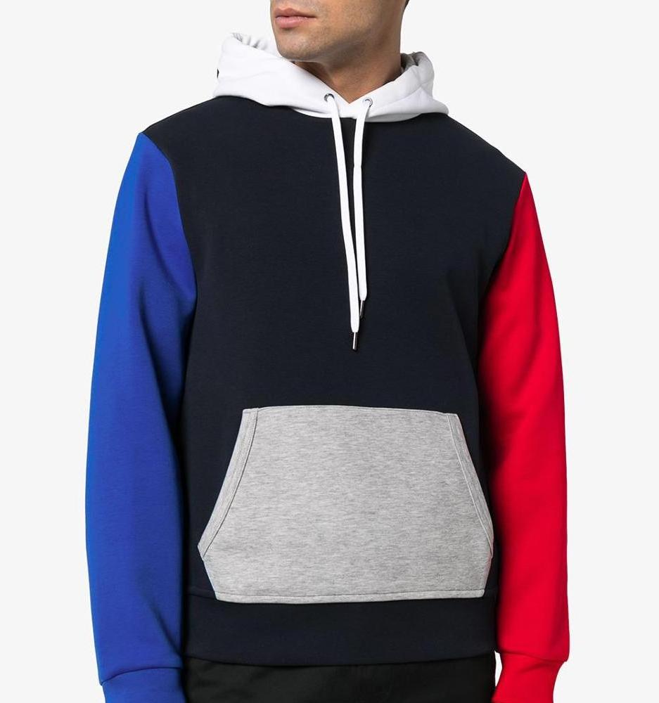 Wholesale high quality color sleeve different hoodie Custom cotton mens hoodie