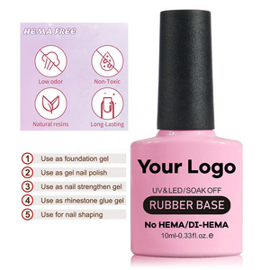 Free Sample Rubber Base Gel Polish private label wholesales price Rubber Base Coat Hema Free Uv Gel Nail Polish Base Coat Gel