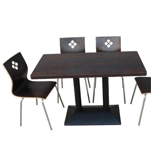 Bentwood Table Commercial furniture Iron frame fast food table and chair combination for restaurants/canteen