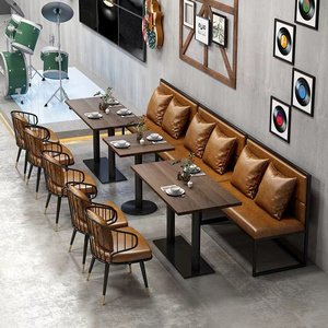 Hot selling Restaurant simple leisure dining table chair sofa combination Coffee Shop Bar furniture