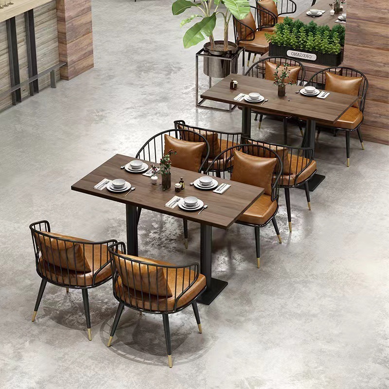 Hot selling Restaurant simple leisure dining table chair sofa combination Coffee Shop Bar furniture