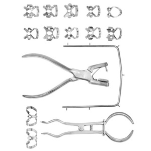 Rubber Dam Kit Orthodontic Punch Pliers Dental Rubber Dam Clamps Rubber Dam Frame Ivory Pliers Dentist Basic Tools Kit