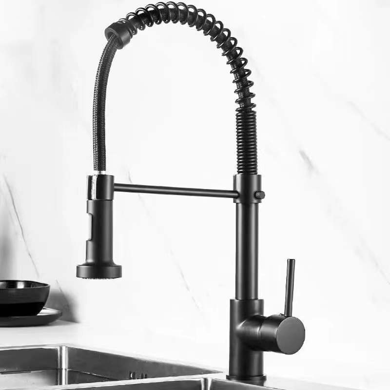 solid taps brass matte black kitchen mixer sink faucet with knurled commercial