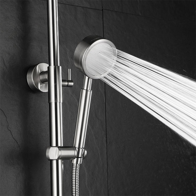 high pressure rainfall stainless steel pivoting shower head and hand shower