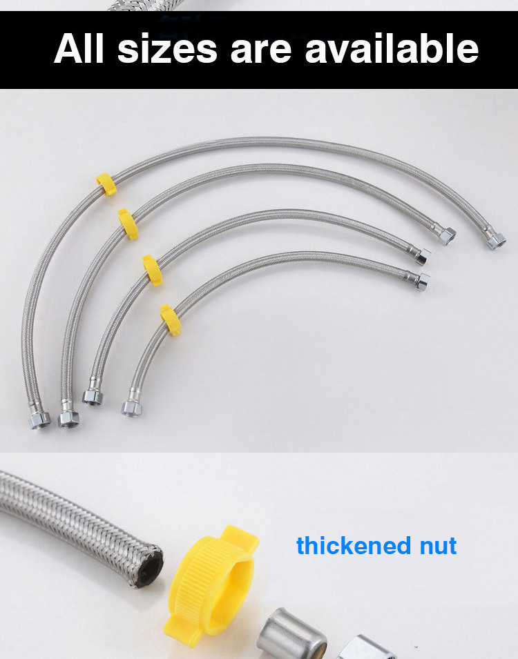 Supplier Stainless Steel kitchen faucet hose Flexible Plumbing Braided shower hose