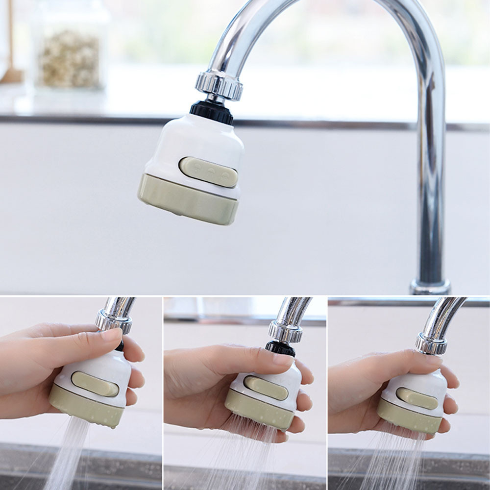 360 Degree Rotatable Spray Head Tap Durable Faucet Filter Nozzle 3 Modes Function Water Saving Kitchen Bathroom Faucet Aerator