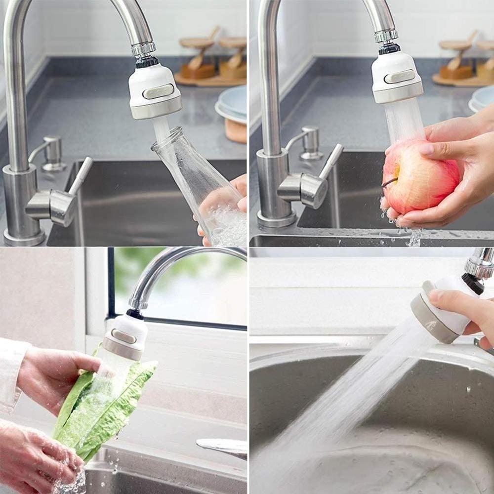 360 Degree Rotatable Spray Head Tap Durable Faucet Filter Nozzle 3 Modes Function Water Saving Kitchen Bathroom Faucet Aerator