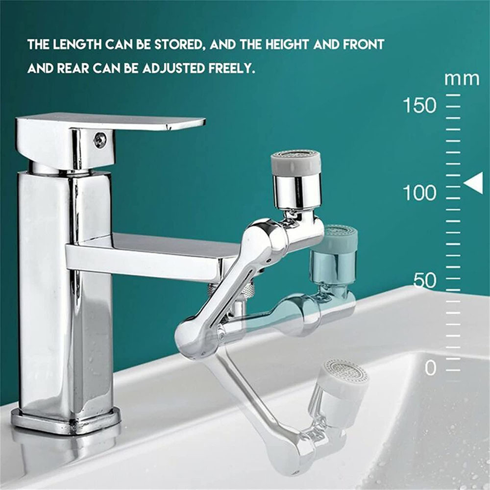 Universal 1080 Degree Rotatable Multifunction Bathroom Sink Extender Swivel Robotic Arm Swivel Extension Faucet Aerator