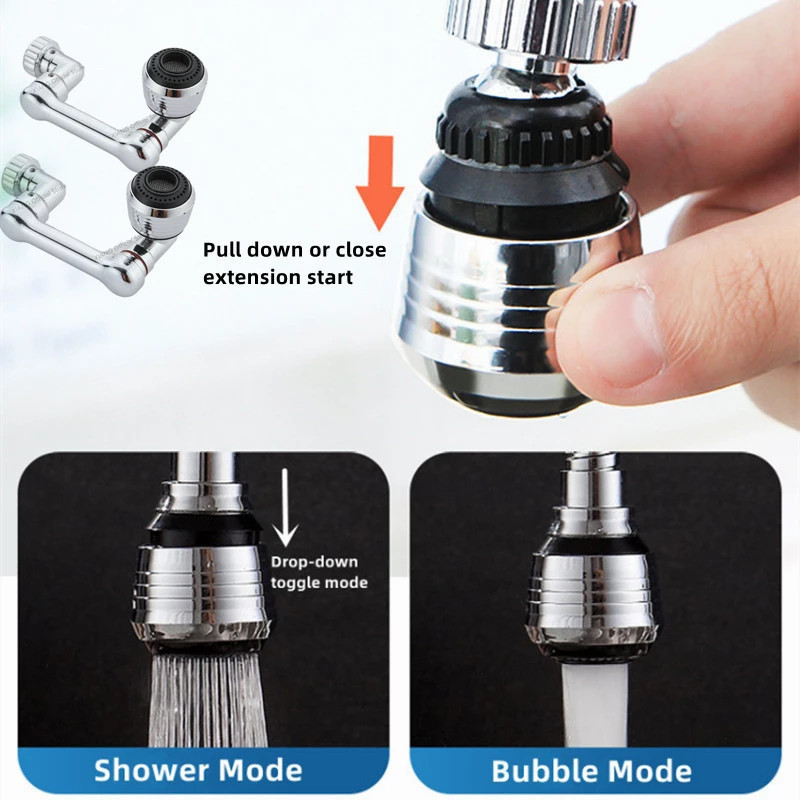 Flexible Swivel Extension Aerator Faucet Extender 1080 Degree Swivel Rotatable Faucet Aerator