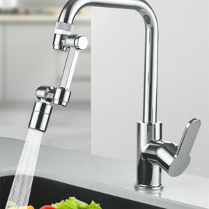 Universal Convenient Splash-Proof Extender Mouthwash Robotic Arm 1440 Degree Rotatable 2 Functions Mechanical Arm Faucet