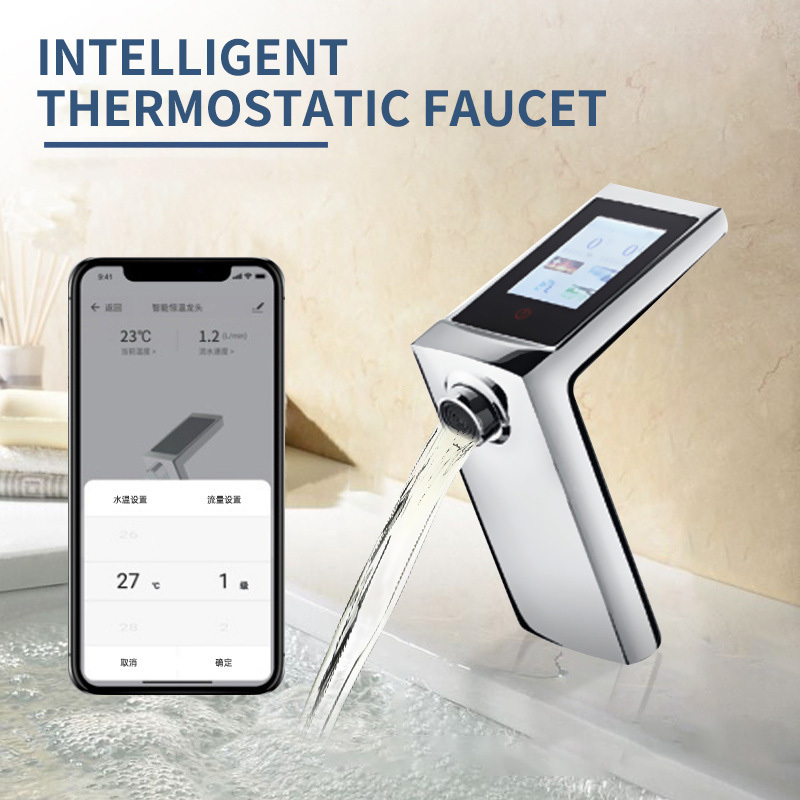 Basin Smart Thermostatic Faucet Digital Water Tap Electric Faucet Touch Faucet With Lcd Panel