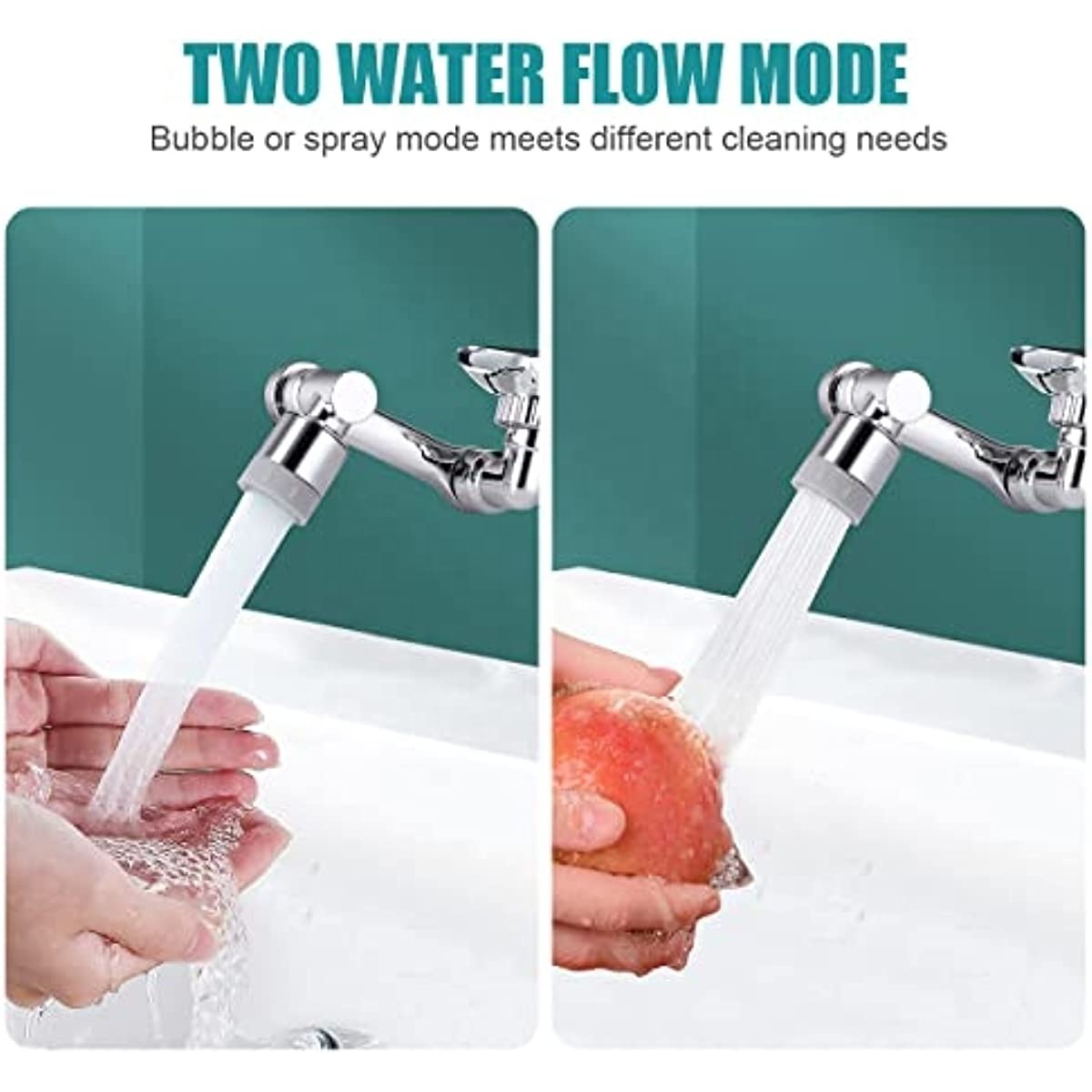 Plastic 2 Gears Universal Swivel Rotating Extension Aerator 1080 Faucet Extender for Bathroom Sink