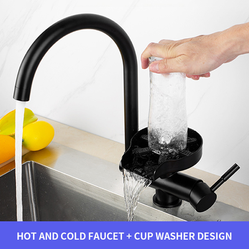 New Design Kitchen Faucet With Rotary Cup Washer Glass Rinser Fast Automatic Cleaner Glass Washer