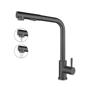 pull down  matte black and gold kitchen sink stainless steel pull out rotatable faucets