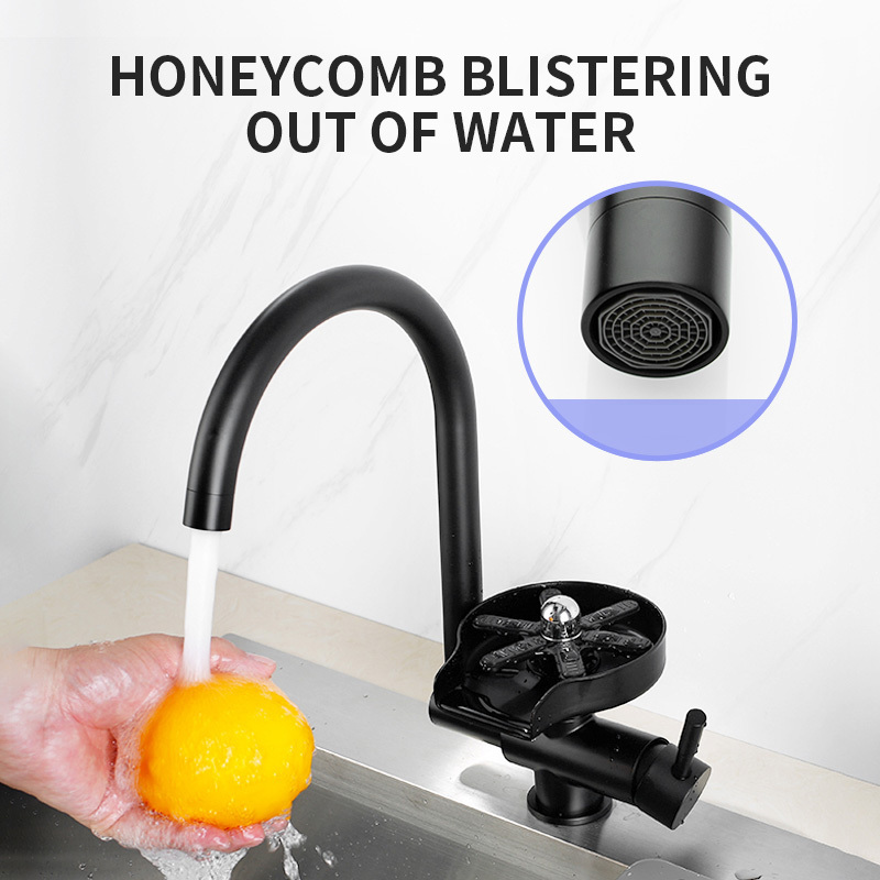 New Design Kitchen Faucet With Rotary Cup Washer Glass Rinser Fast Automatic Cleaner Glass Washer