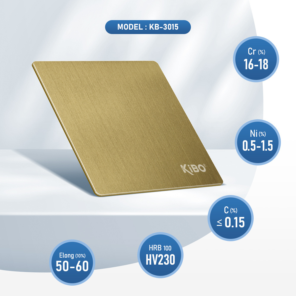 Hairline Gold 201 304 316 SS304 PVD Coated Stainless Steel Sheet Decoration Plate Anti Scratch Coating Cold Rolled Raw Material