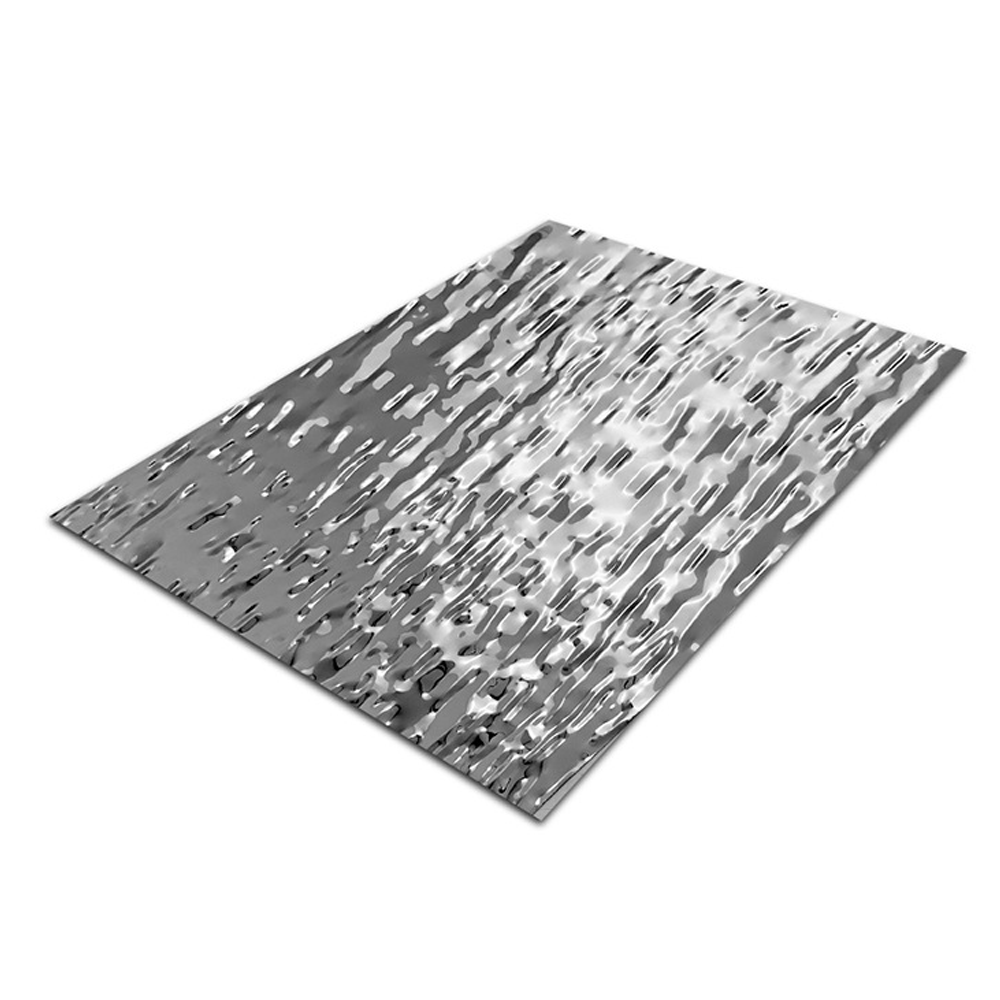 Hot Sale 0.3-3mm 201 304 316 water ripple effect stainless steel stamped sheet for wall ceiling decoration Waterproof Plate