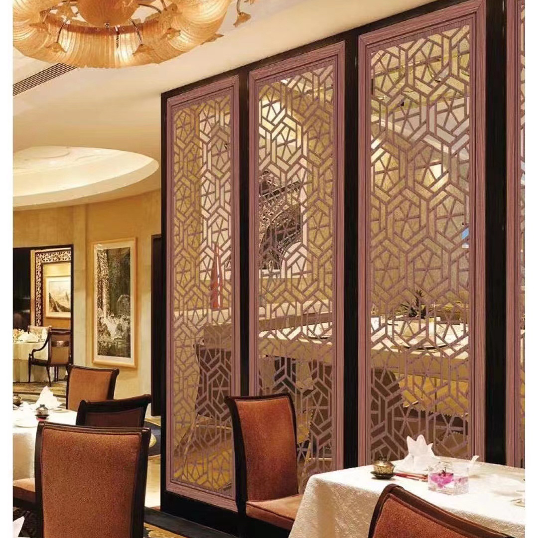 Living room dining room screen room partition wall stainless steel wrought iron screen metal partition wall decoration