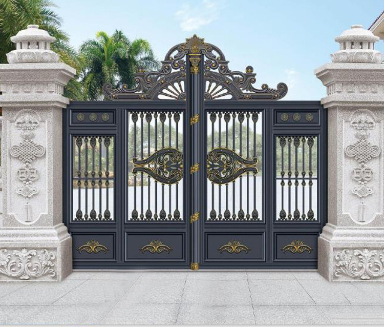 Modern metal villa entrance door aluminum-iron door simple driveway door design