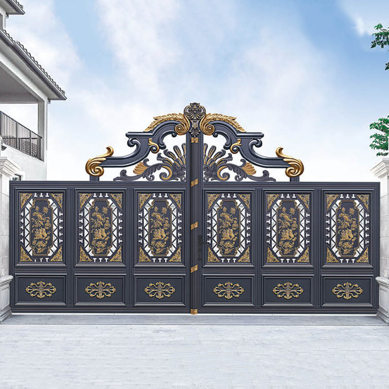 Customized modern design luxury aluminum villas sliding gate metal gates main gate designs