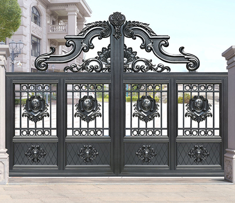 Modern metal villa entrance door aluminum-iron door simple driveway door design