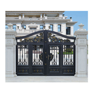 Modern metal villa entrance door aluminum-iron door simple driveway door design