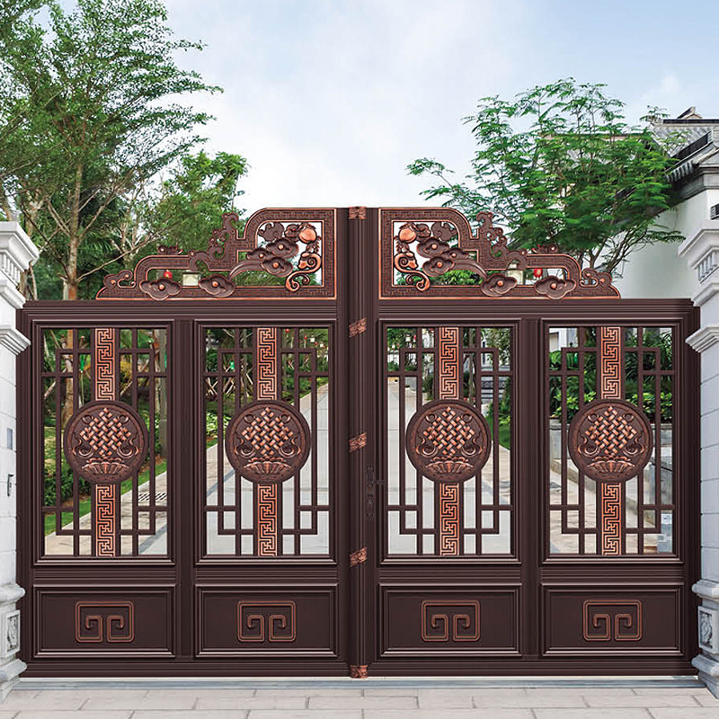 Customized modern design luxury aluminum villas sliding gate metal gates main gate designs