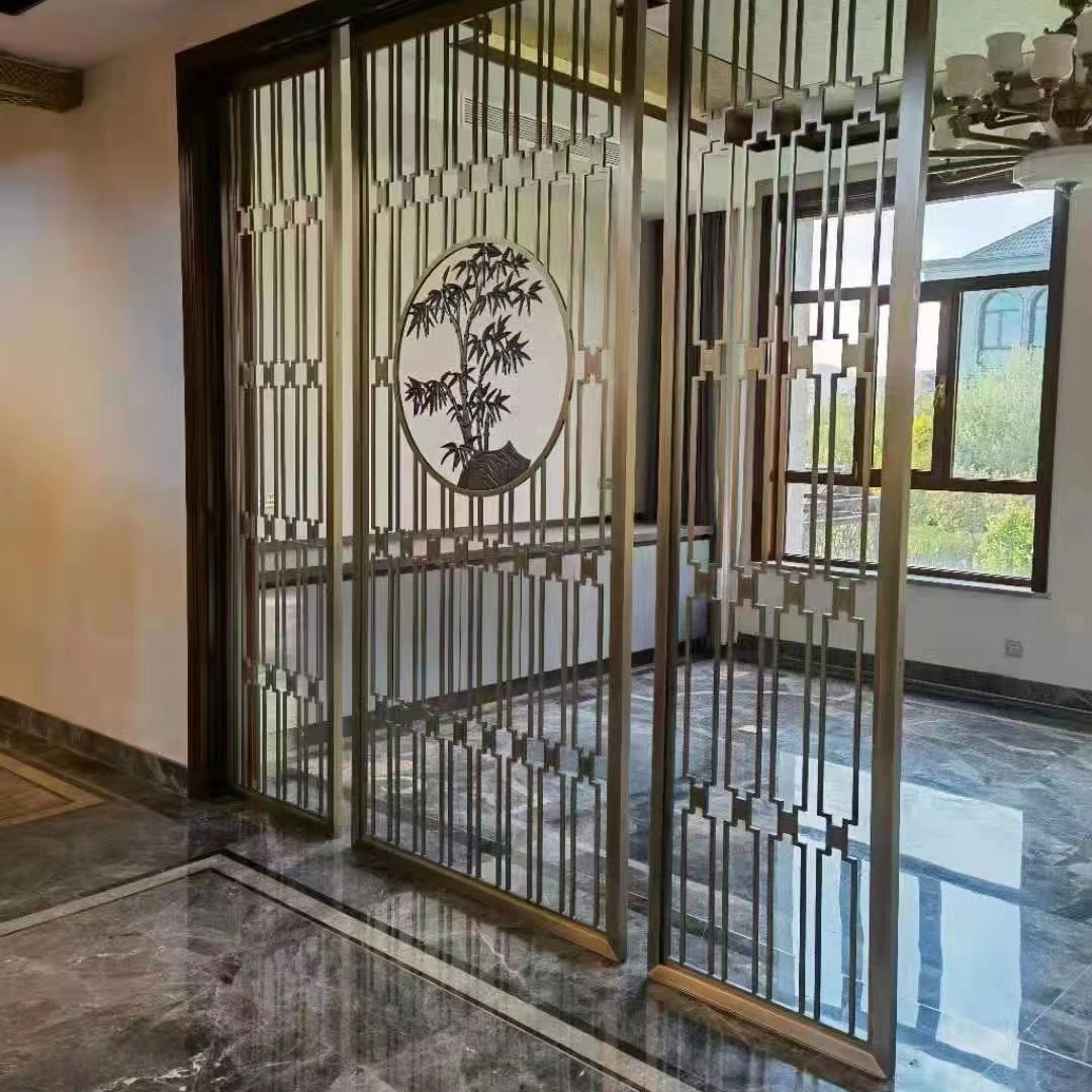 Living room dining room screen room partition wall stainless steel wrought iron screen metal partition wall decoration