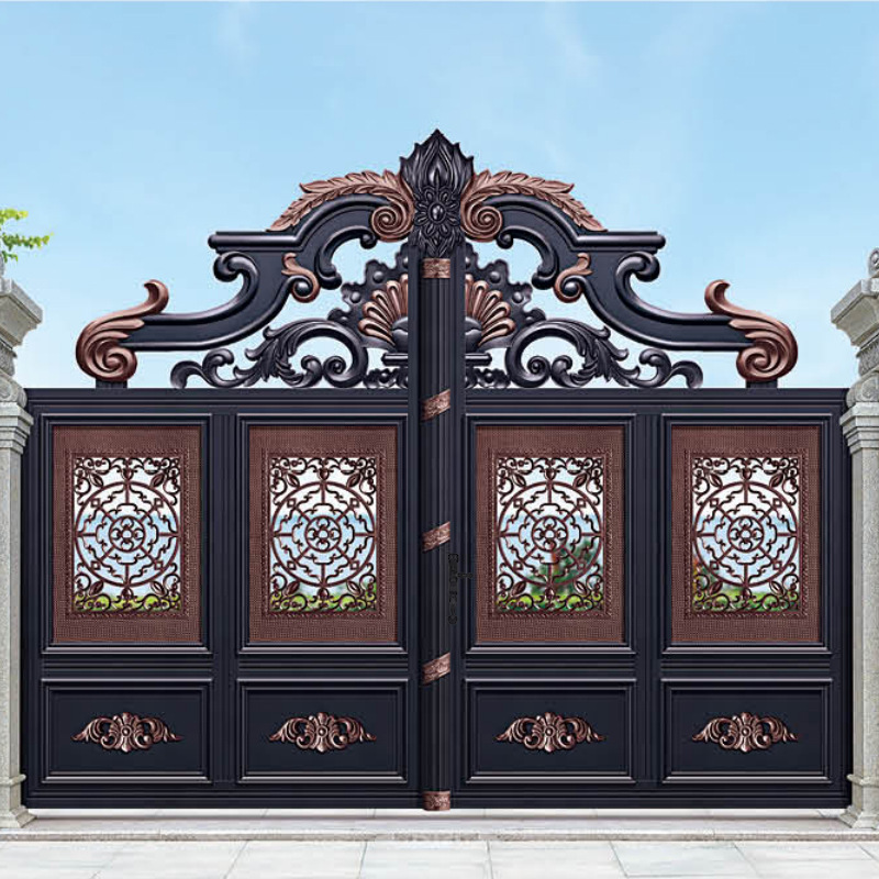 Customized modern design luxury aluminum villas sliding gate metal gates main gate designs