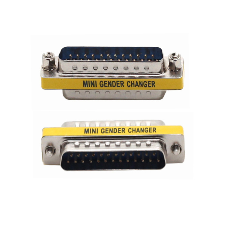 DB25 Pin Slimline Adapter Male to Male HD Mini Gender Changer