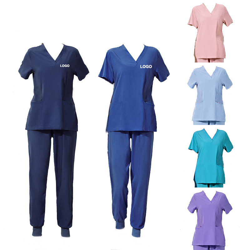 Scrubs Practical Nursing Hospital Uniform Medical Scrubs Sets 2024 Factory Dropshipping Wholesale Custom Logo Designs Women