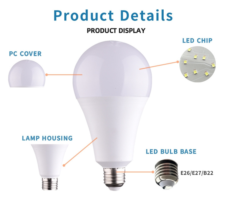 2022 New Model China Supply Led Bulb Lamp Led A Bulbs E26 E27 Base 9W 12W Led Bulb Light